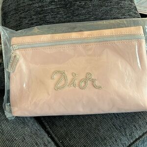 NEW PINK DIOR LARGE “D” Beauty Clutch